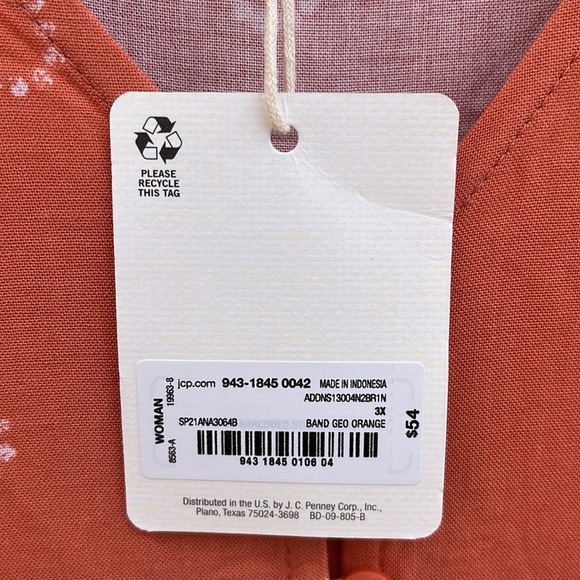 a.n.a. Short Sleeve, V-Neck T-Shirt Dress, Marmalade Orange |3X - Picture 10 of 11